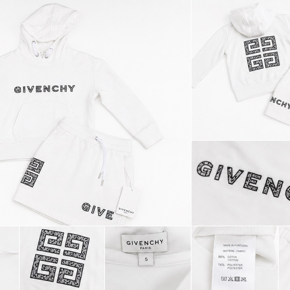 Givenchy White Kids Logo Hoodie & Skirt Set